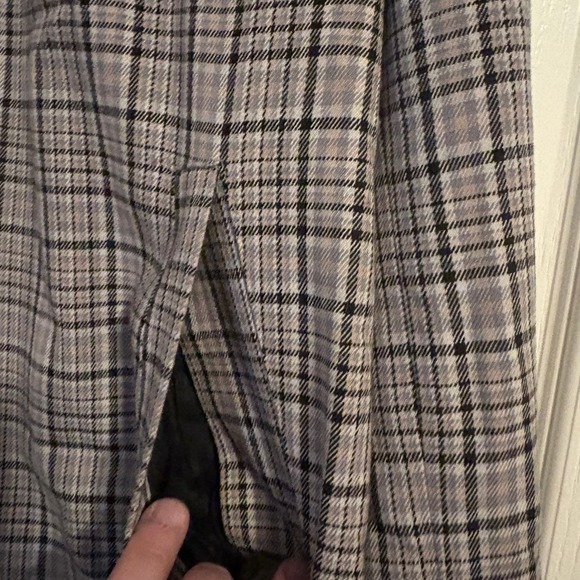 We The Free Free People Cali Grey Plaid Blazer Two Button Jacket Womens XL - Picture 7 of 9